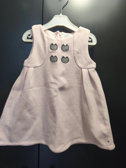 Robe rose côtelée avec broderie chat – Okaïbi 18 mois ref 369