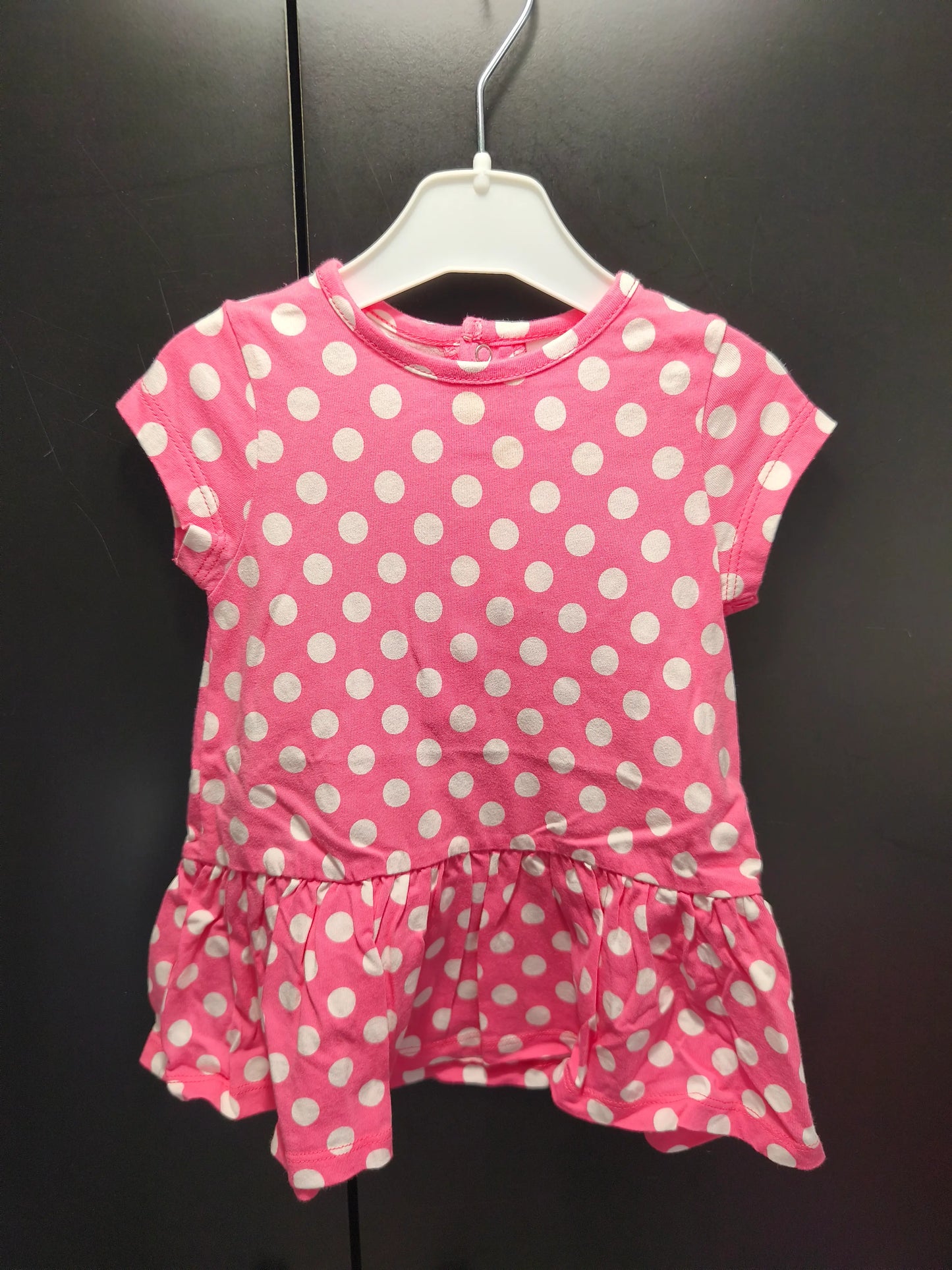Robe Rose à Pois Blanc – 6 mois ref 602