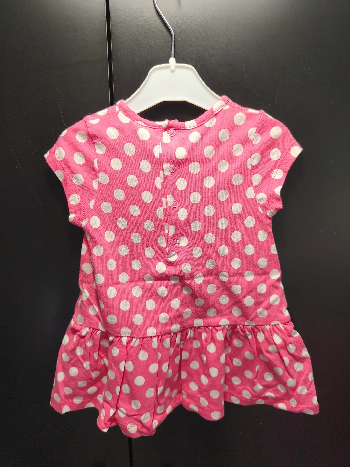 Robe Rose à Pois Blanc – 6 mois ref 602