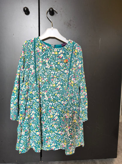 Robe manches longues Sergent Major 3 ans – verte à motif floral 🌸💚 ref 119