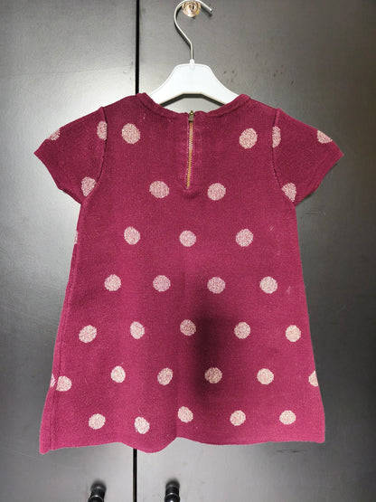 Robe violette à pois argent – DPAM 24 mois ref 419