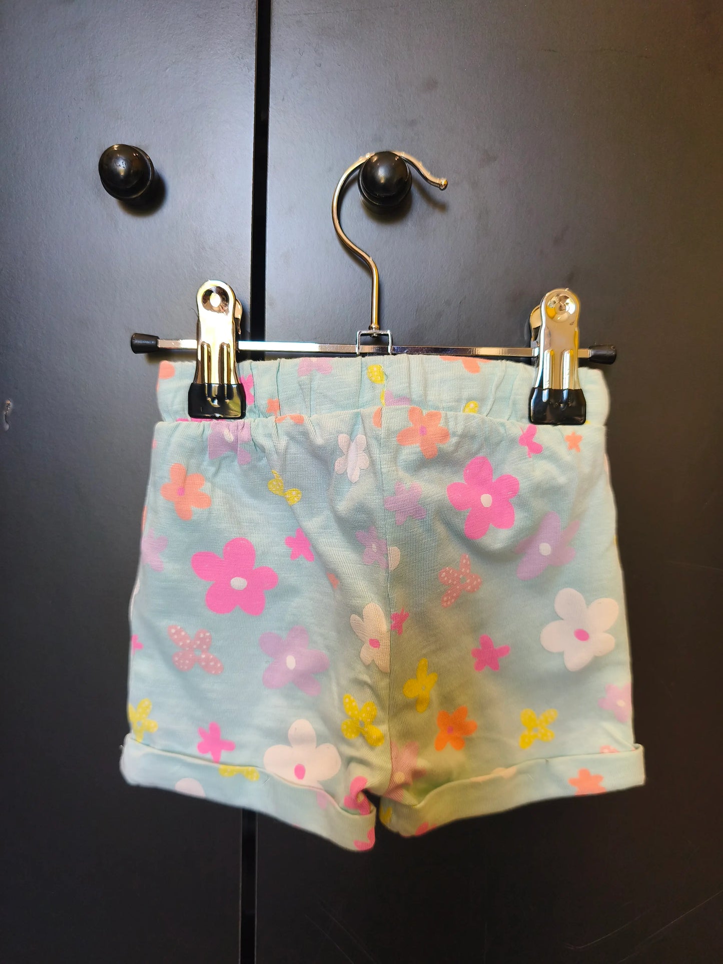 Short turquoise clair imprimé fleurs – Orchestra – 9 mois ref 271