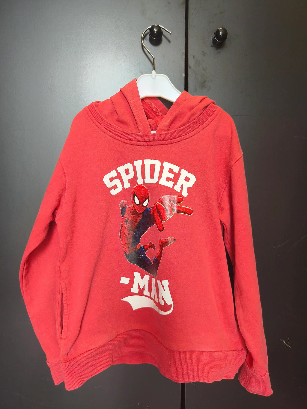 Pull Marvel 4-5 ans - Rouge manches longues à capuche Spider-Man