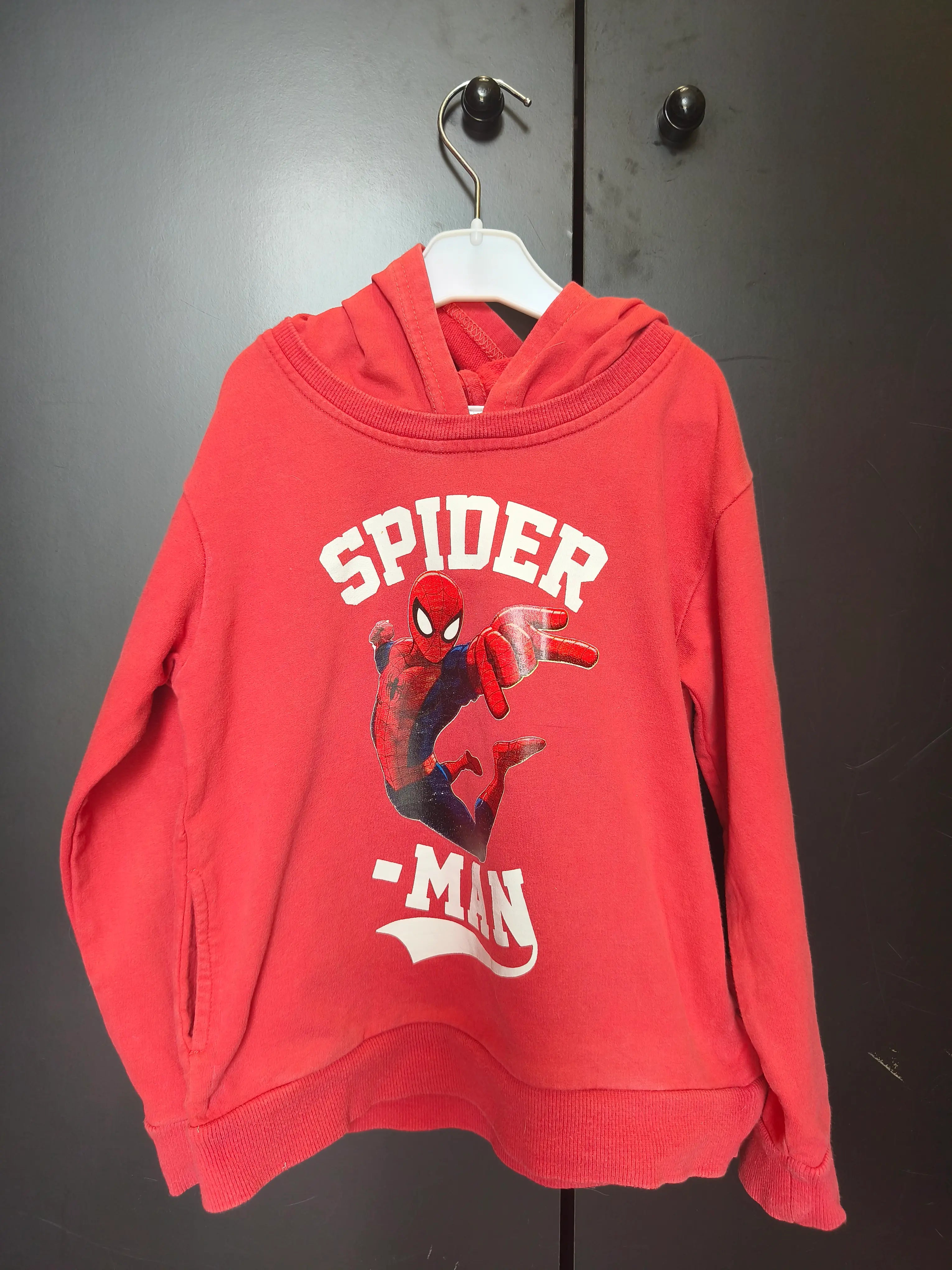 Pull Marvel 4-5 ans - Rouge manches longues à capuche Spider-Man