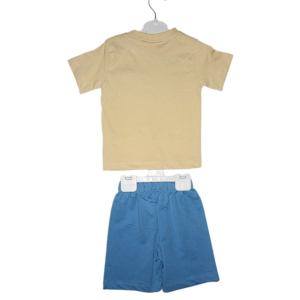 Ensemble T-shirt Beige et Short Bleu Garçon Little Stars