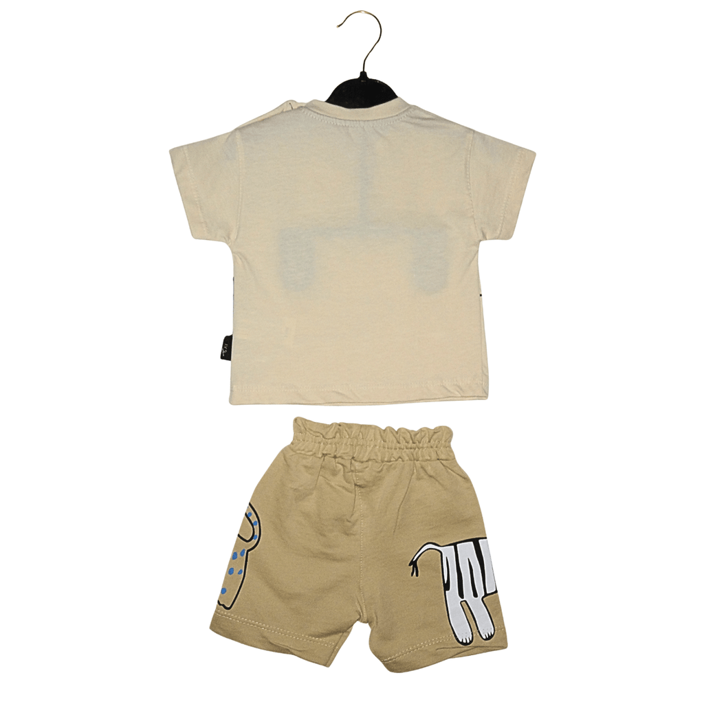 Ensemble Bébé Garçon Safari – T-shirt "Club Safari" + Short Beige Little Stars