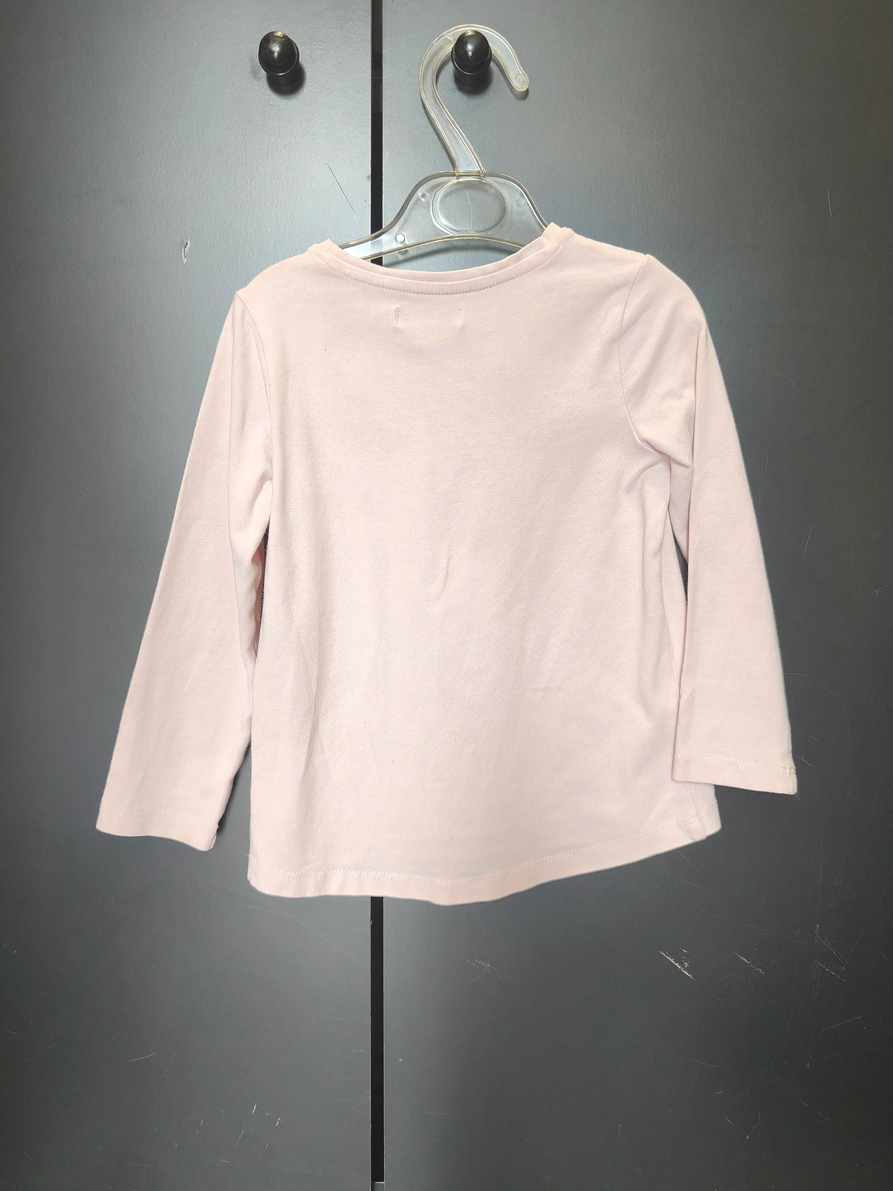 T-shirt Du Pareil au Même 2 ans - Rose pastel, manches longues & col rond