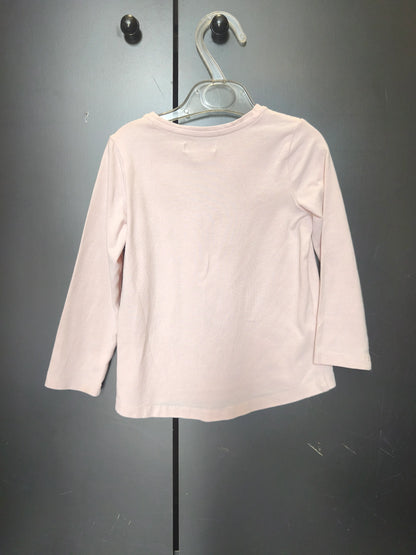 T-shirt Du Pareil au Même 2 ans - Rose pastel, manches longues & col rond ref 49