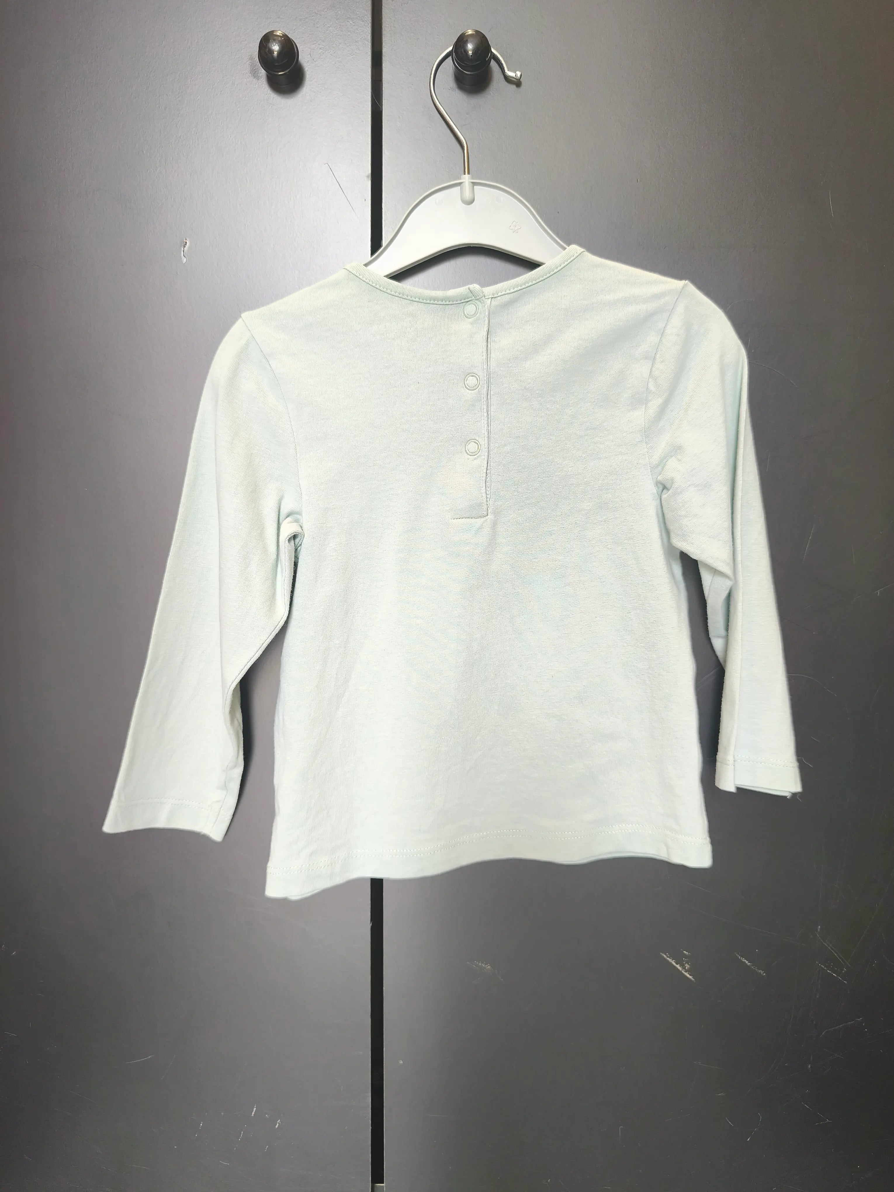 T-shirt Orchestra 23 mois - Vert , manches longues & cœur doré déco