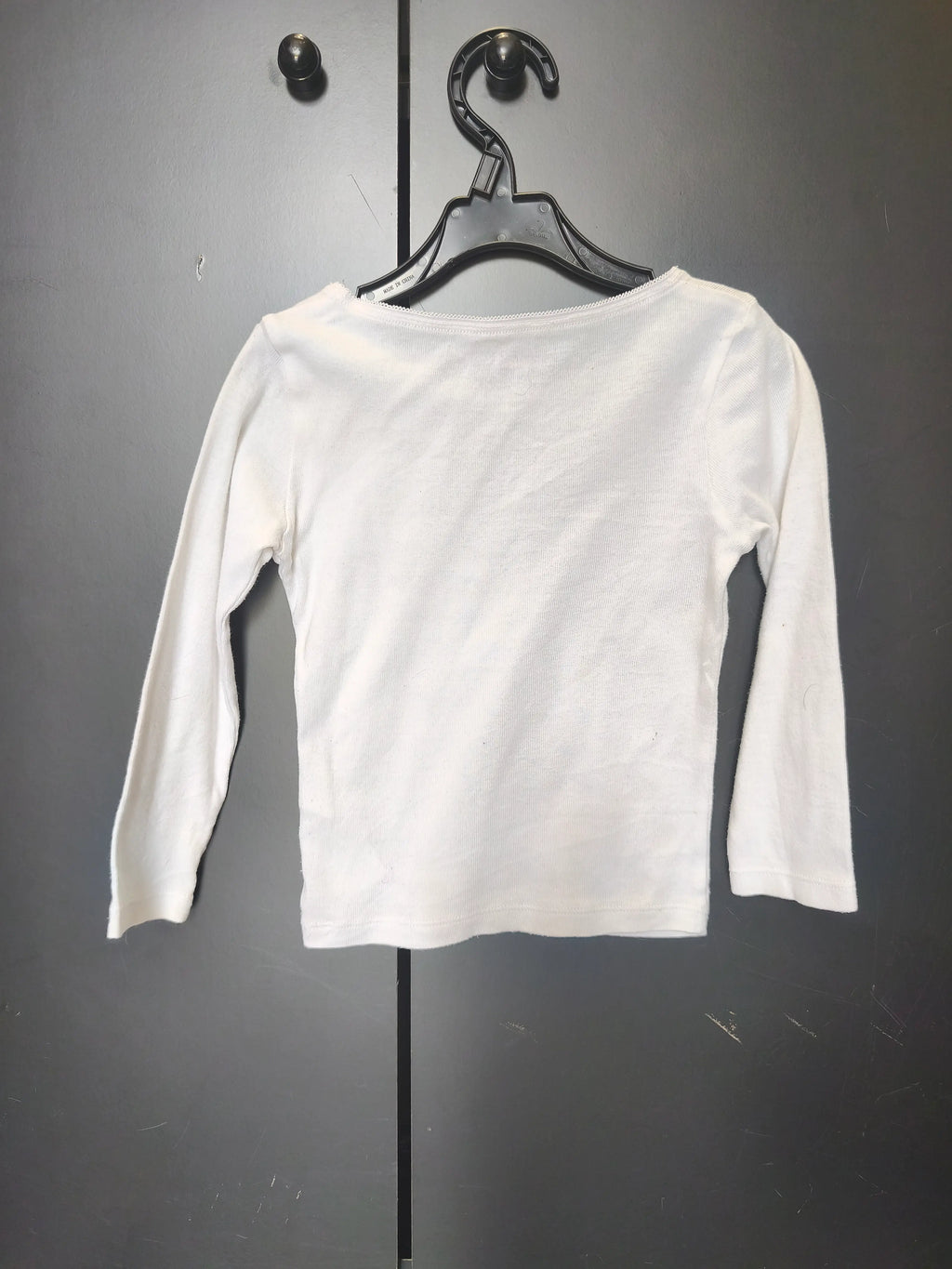 T-shirt Gémo 2-3 ans - Blanc basique, manches longues & col rond