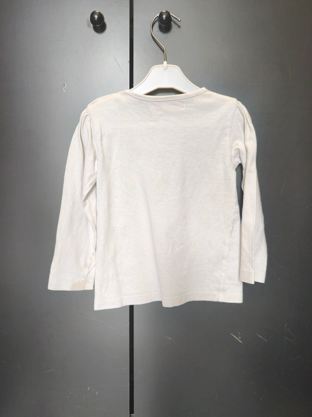 T-shirt Gémo 24 mois - Blanc, message "pleins de bisous" & bouton à l'épaule