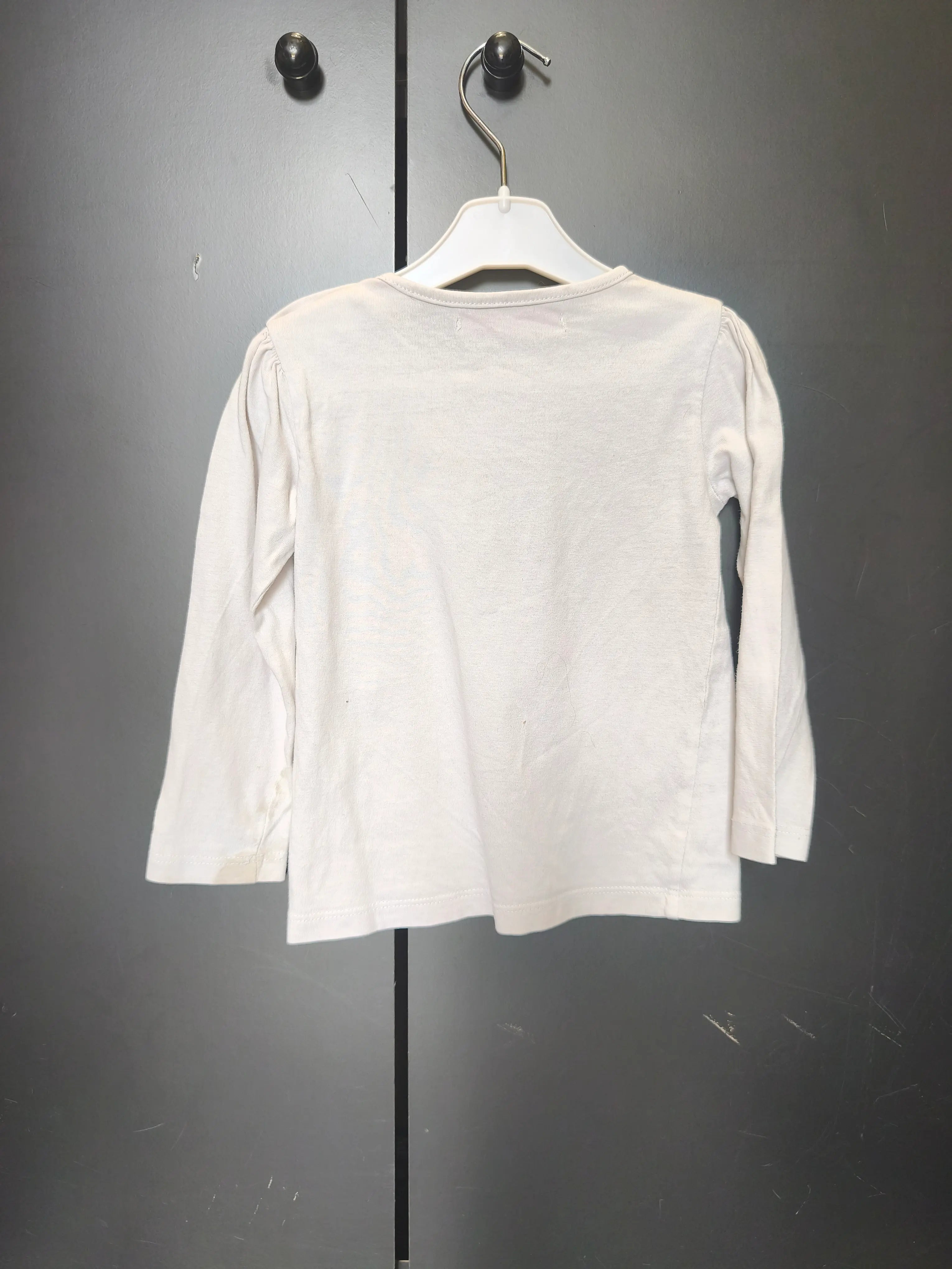 T-shirt Gémo 24 mois - Blanc, message "pleins de bisous" & bouton à l'épaule