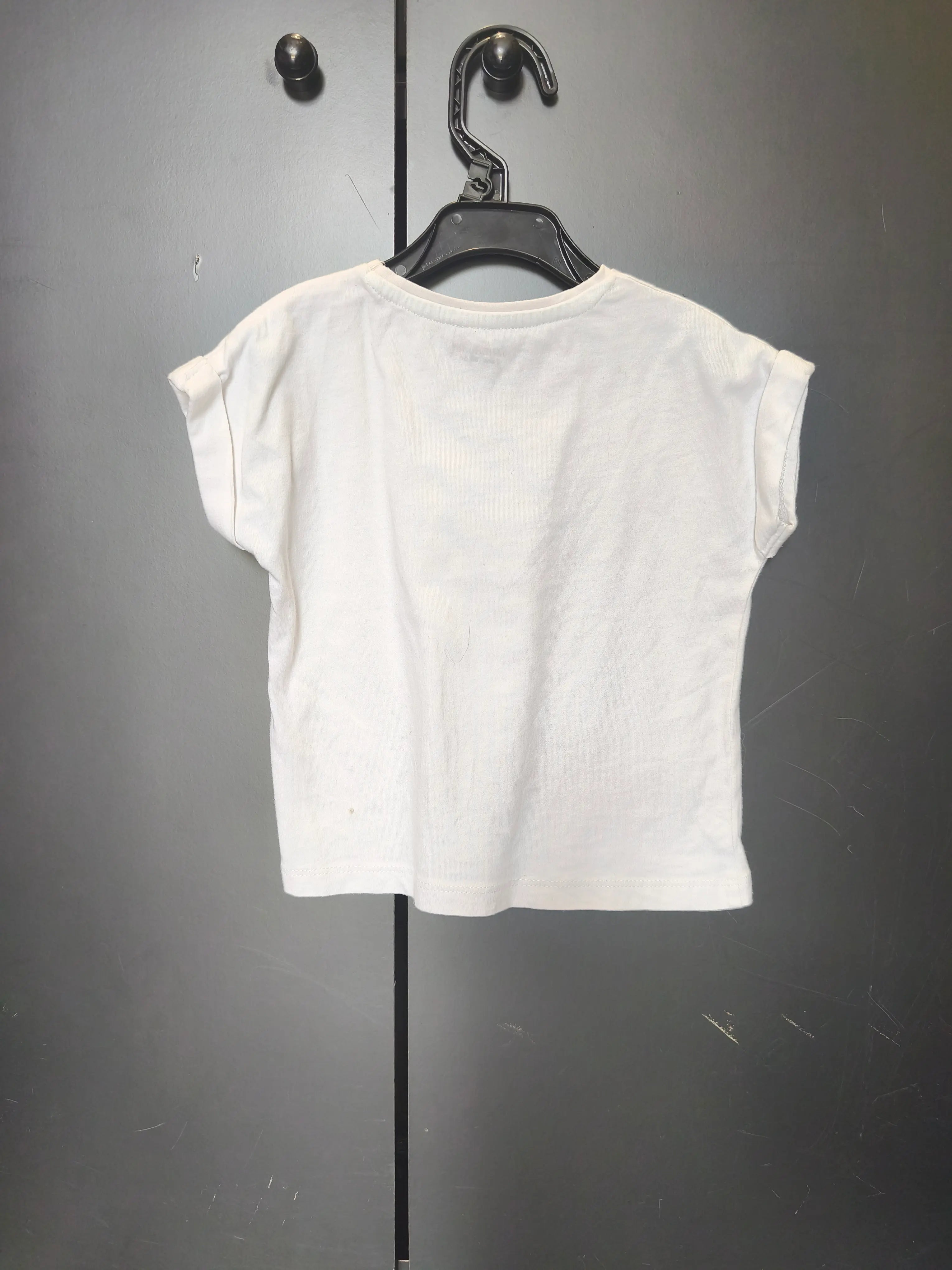 T-shirt Verbaudet 2 ans - Blanc, coquillage & message "Happiness comes in salty water"