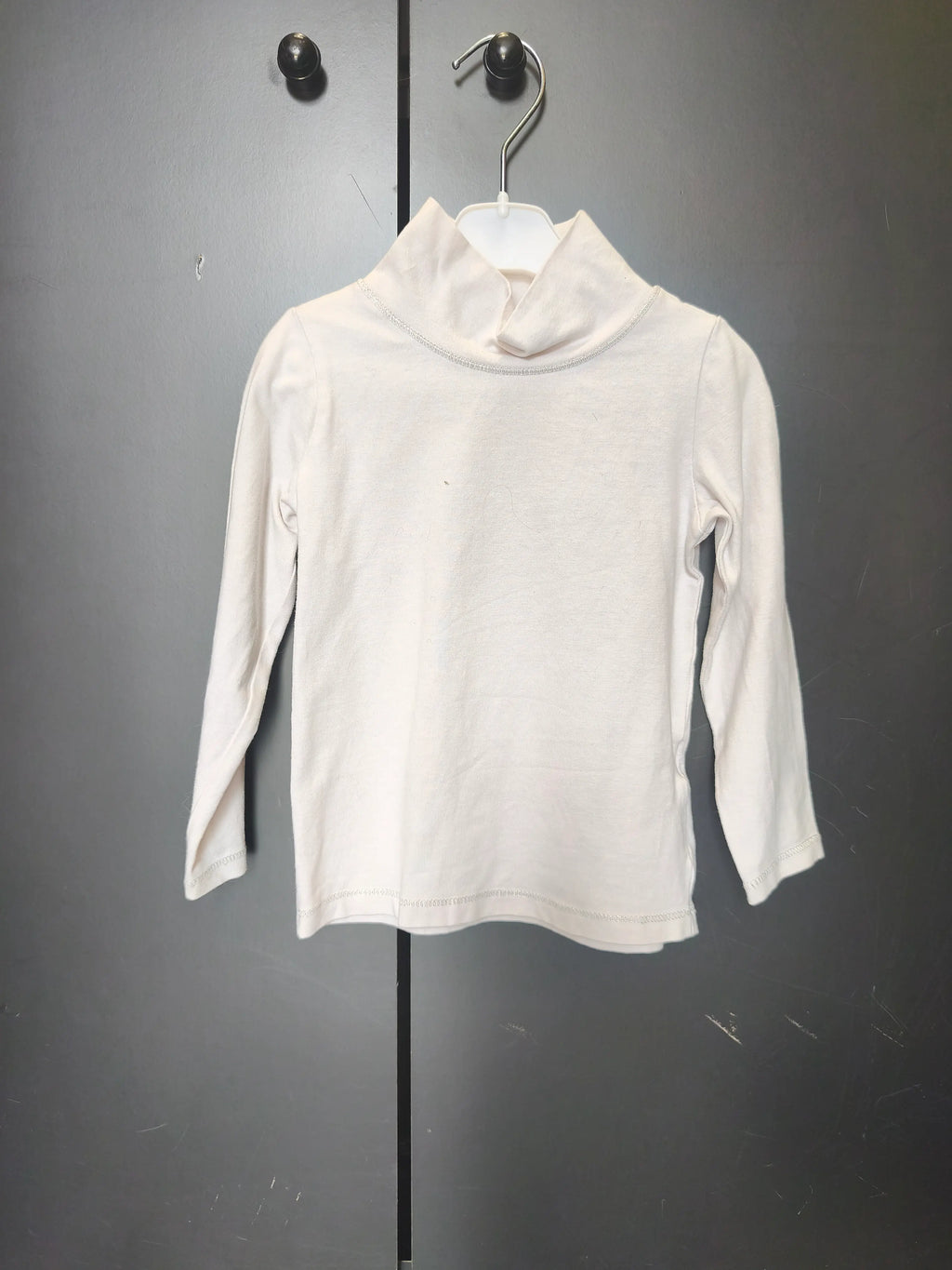 T-shirt Du Pareil au Même 2 ans - Blanc basique, col montant & surpiqûre argent