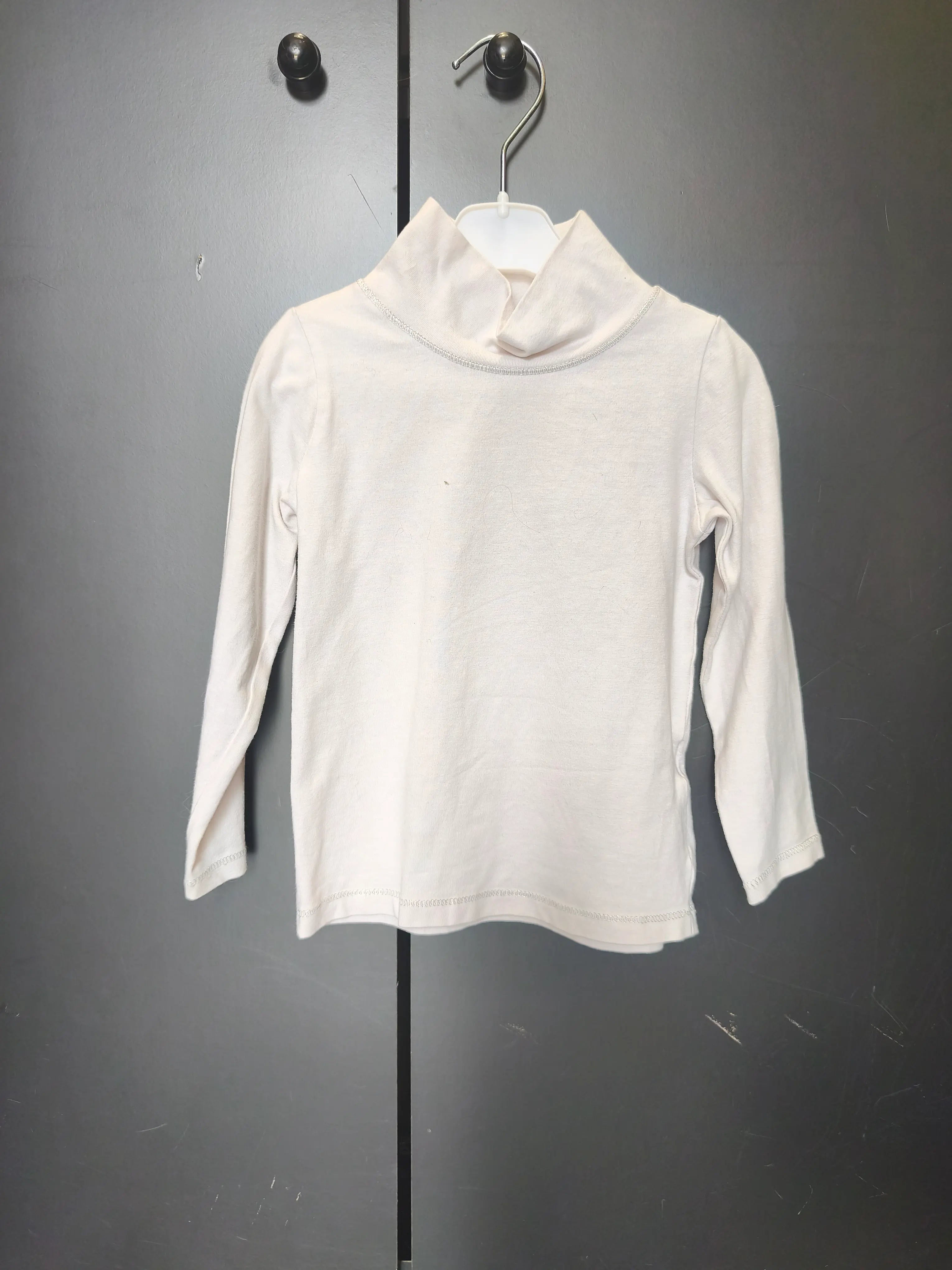 T-shirt Du Pareil au Même 2 ans - Blanc basique, col montant & surpiqûre argent