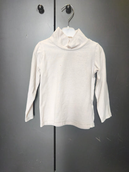 T-shirt Du Pareil au Même 2 ans - Blanc basique, col montant & surpiqûre argent ref 42