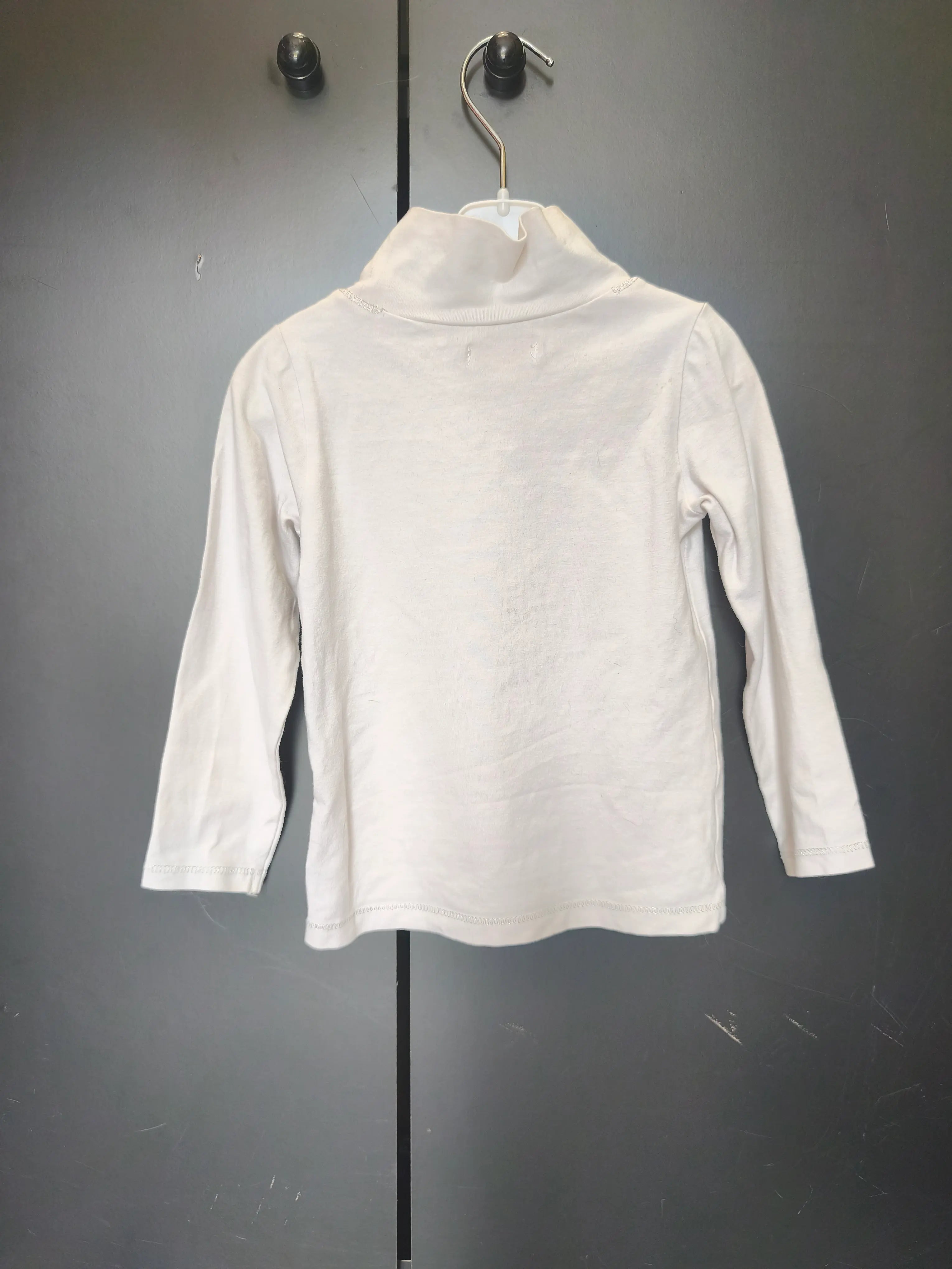 T-shirt Du Pareil au Même 2 ans - Blanc basique, col montant & surpiqûre argent