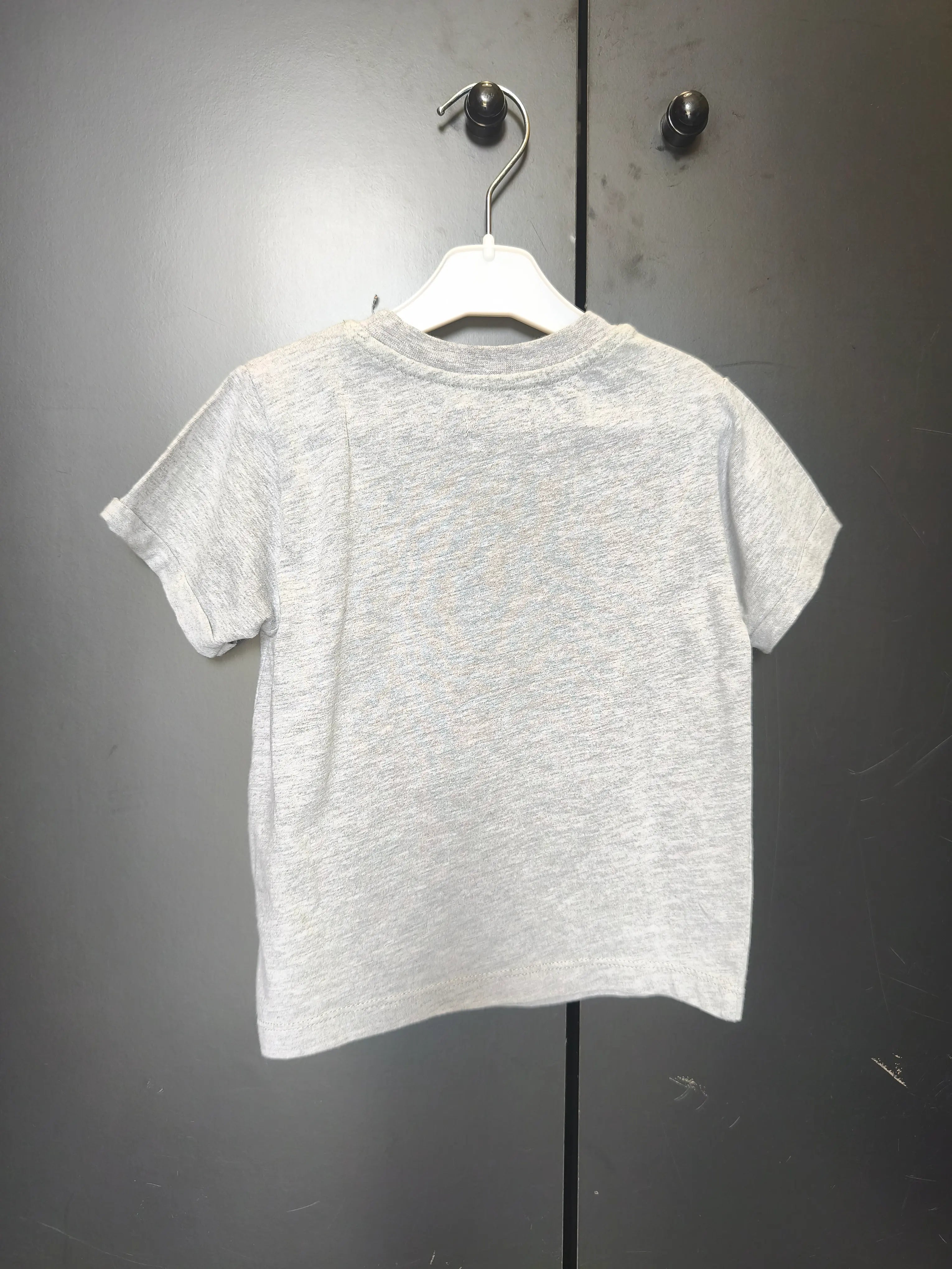 T-shirt Tissaïa 3 ans - Gris avec motif pixelisé et touches de vert