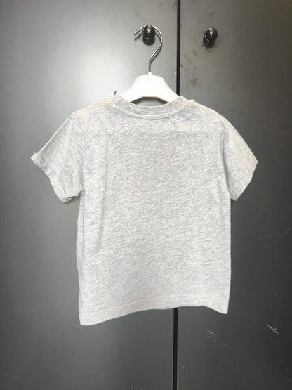 T-shirt Tissaïa 3 ans - Gris avec motif pixelisé et touches de vert ref 11