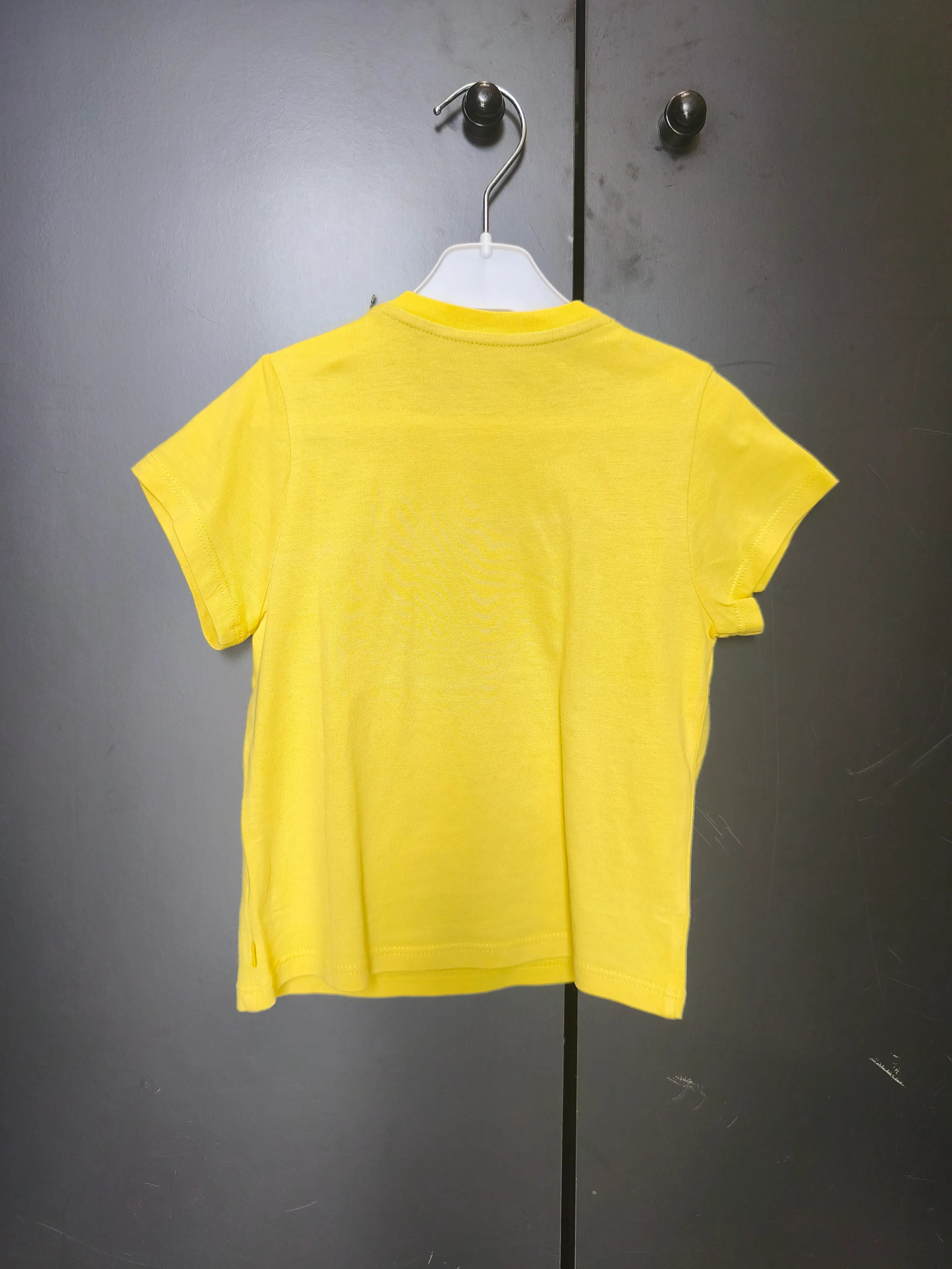 T-shirt Obaïbi 18 mois - Jaune avec éléphant brodé et boutons épaules