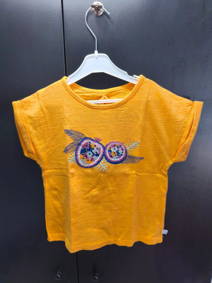 T-shirt Jaune Orangé Fruit et Feuillage – 5 Ans ref 551
