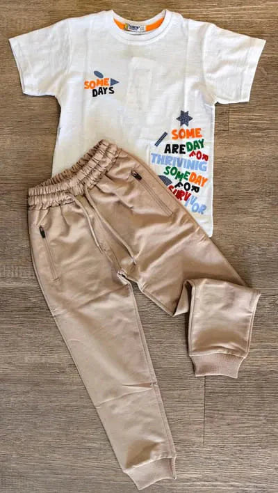 T-shirt Blanc & Pantalon Confort 4-6 ans ref 0612