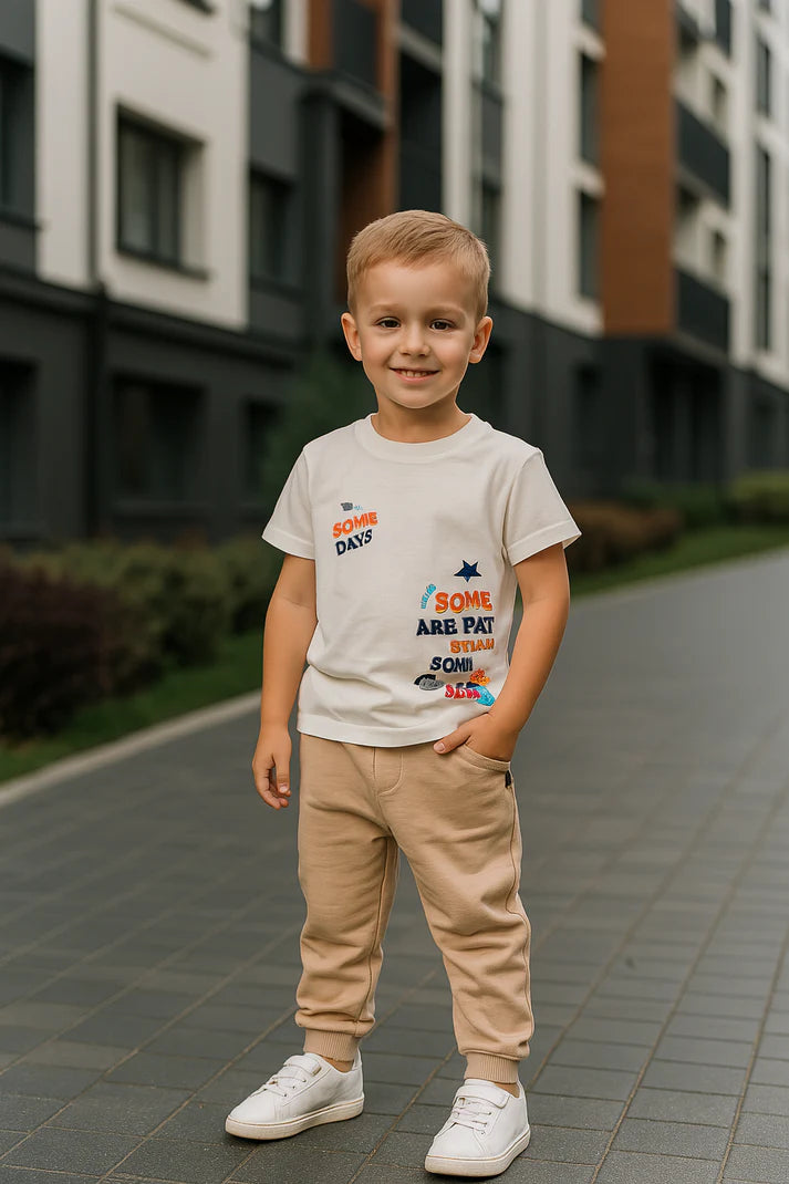 T-shirt Blanc & Pantalon Confort 4-6 ans ref 0612