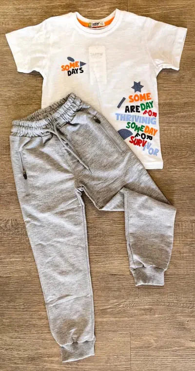 T-shirt Blanc & Pantalon Confort 4-6 ans ref 0612