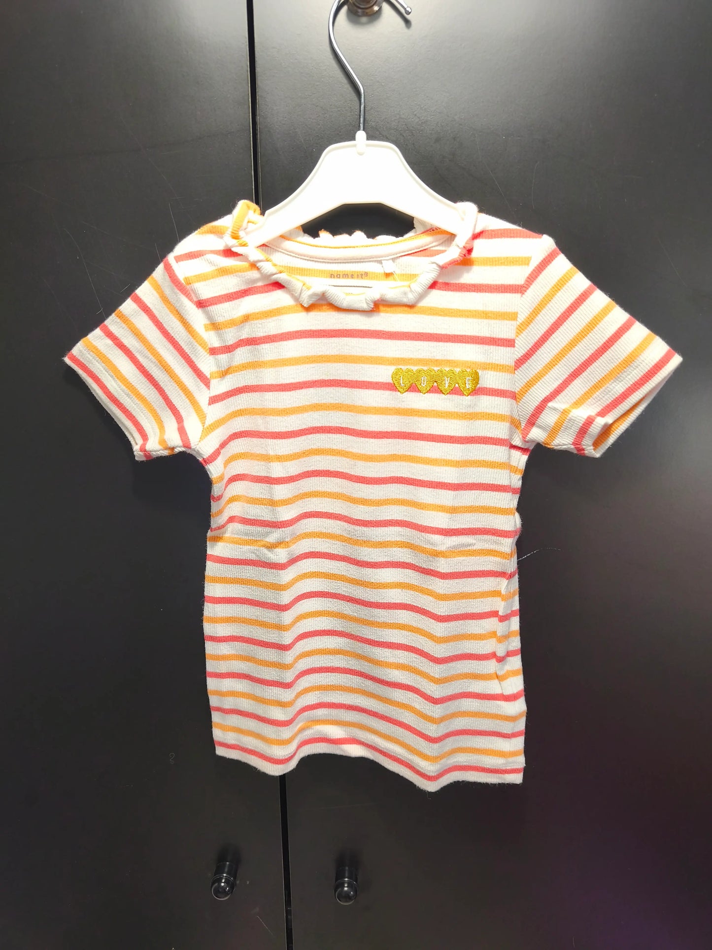 T-shirt Corail et Orange “Love” – 5 Ans ref 548