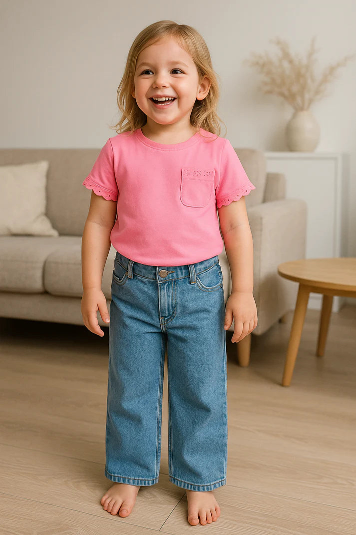 T-shirt Rose & Jean Large 4-6 ans ref 374