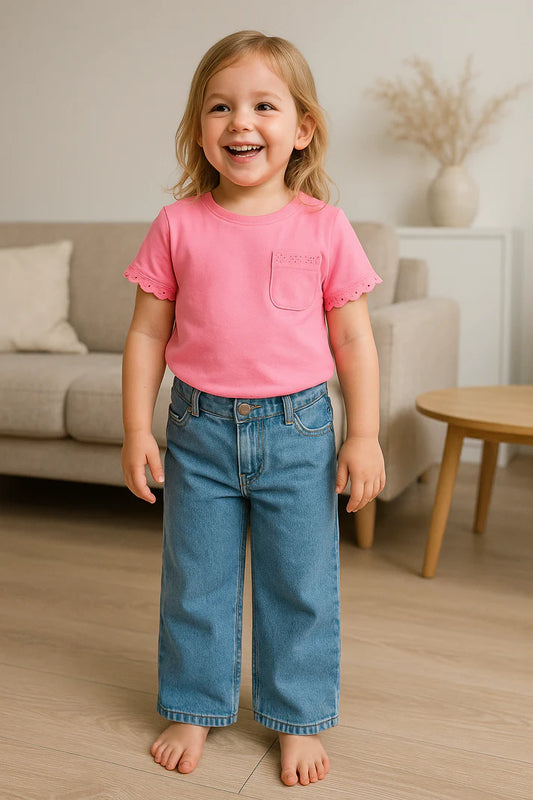 T-shirt Rose & Jean Large 4-6 ans ref 374