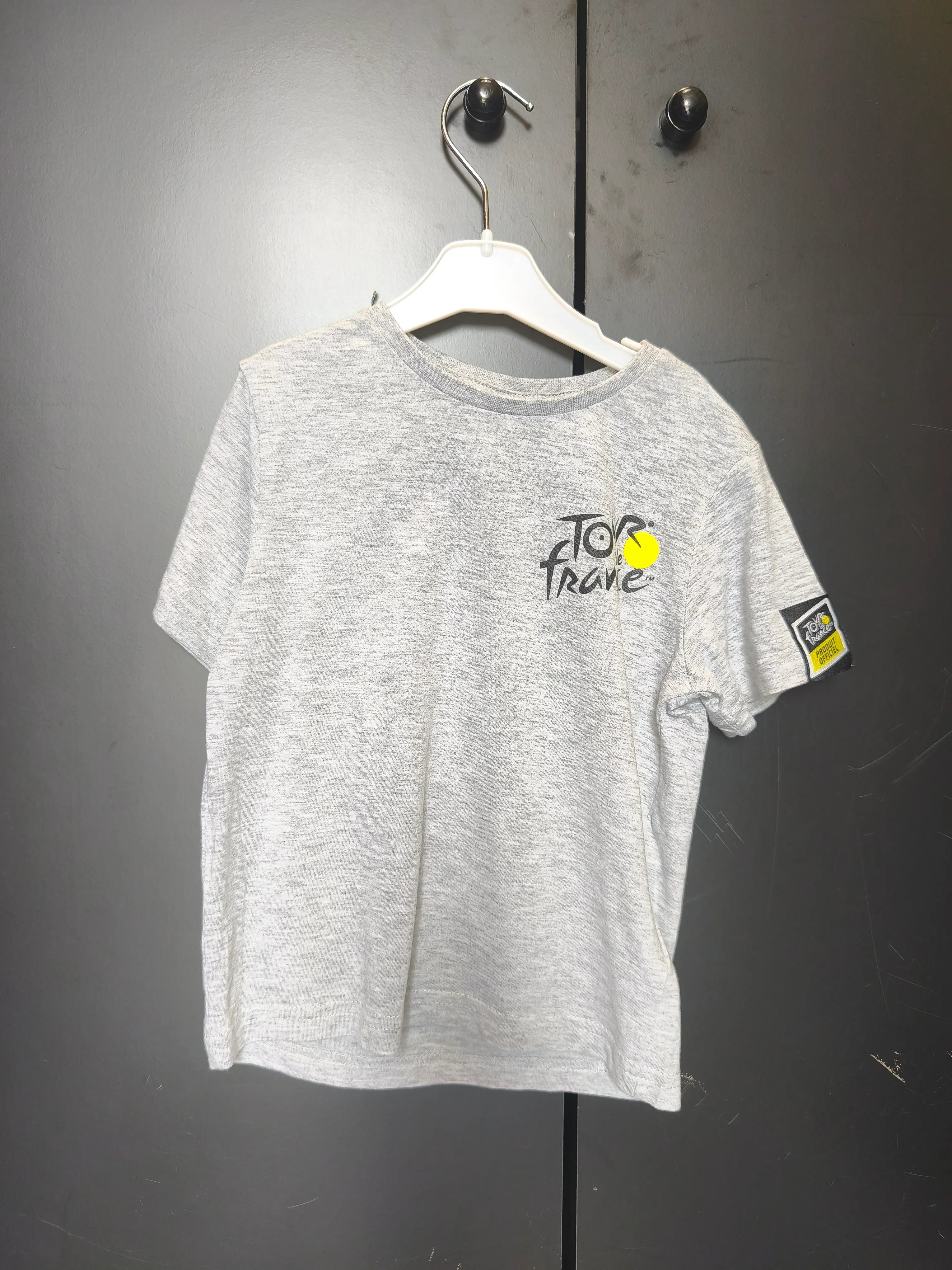 T-shirt enfant 4 ans - Tour de France gris, logo & carte 107e édition