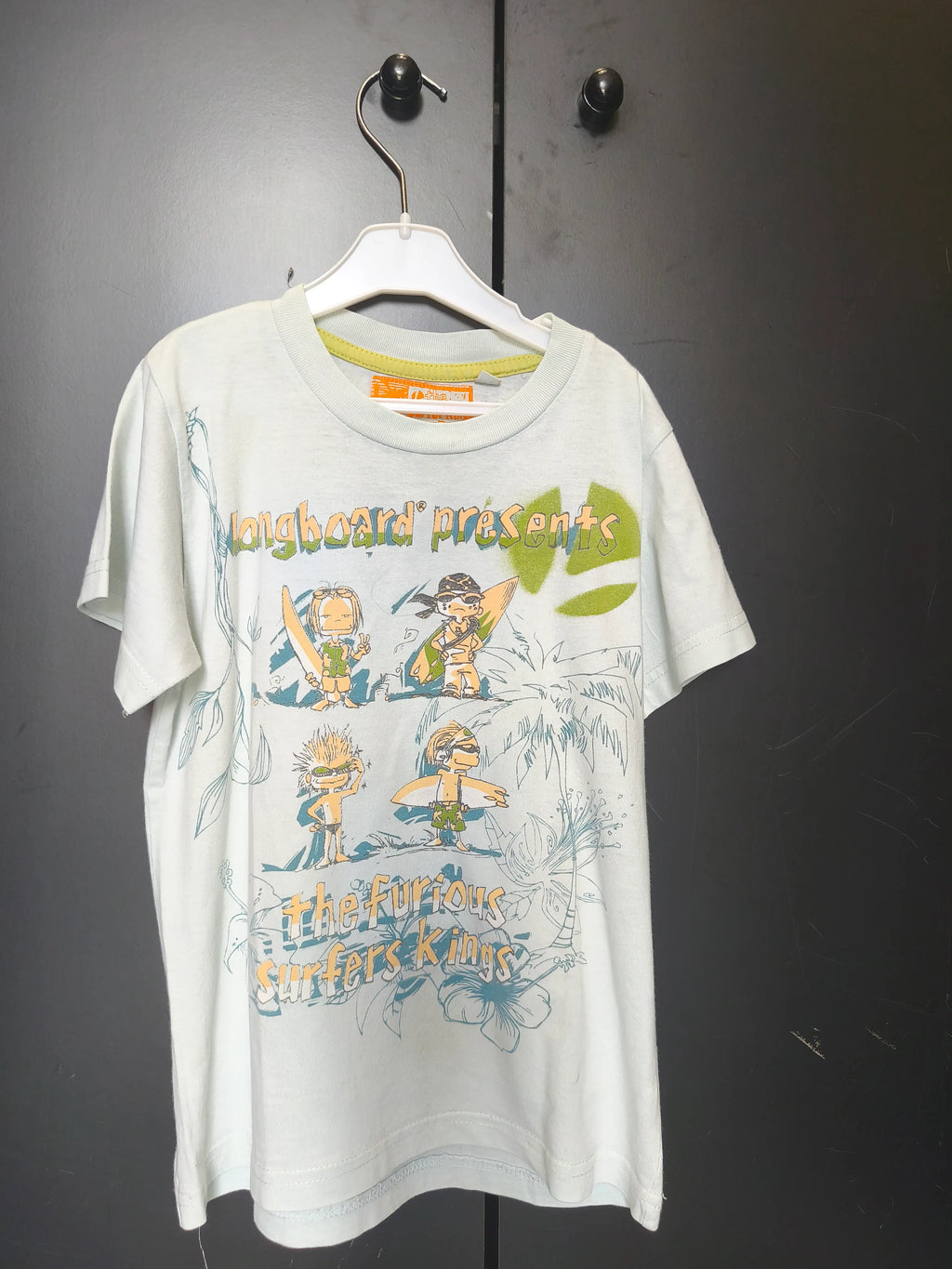 T-shirt garçon Surfer King 5 ans - Vert avec motif surfeur