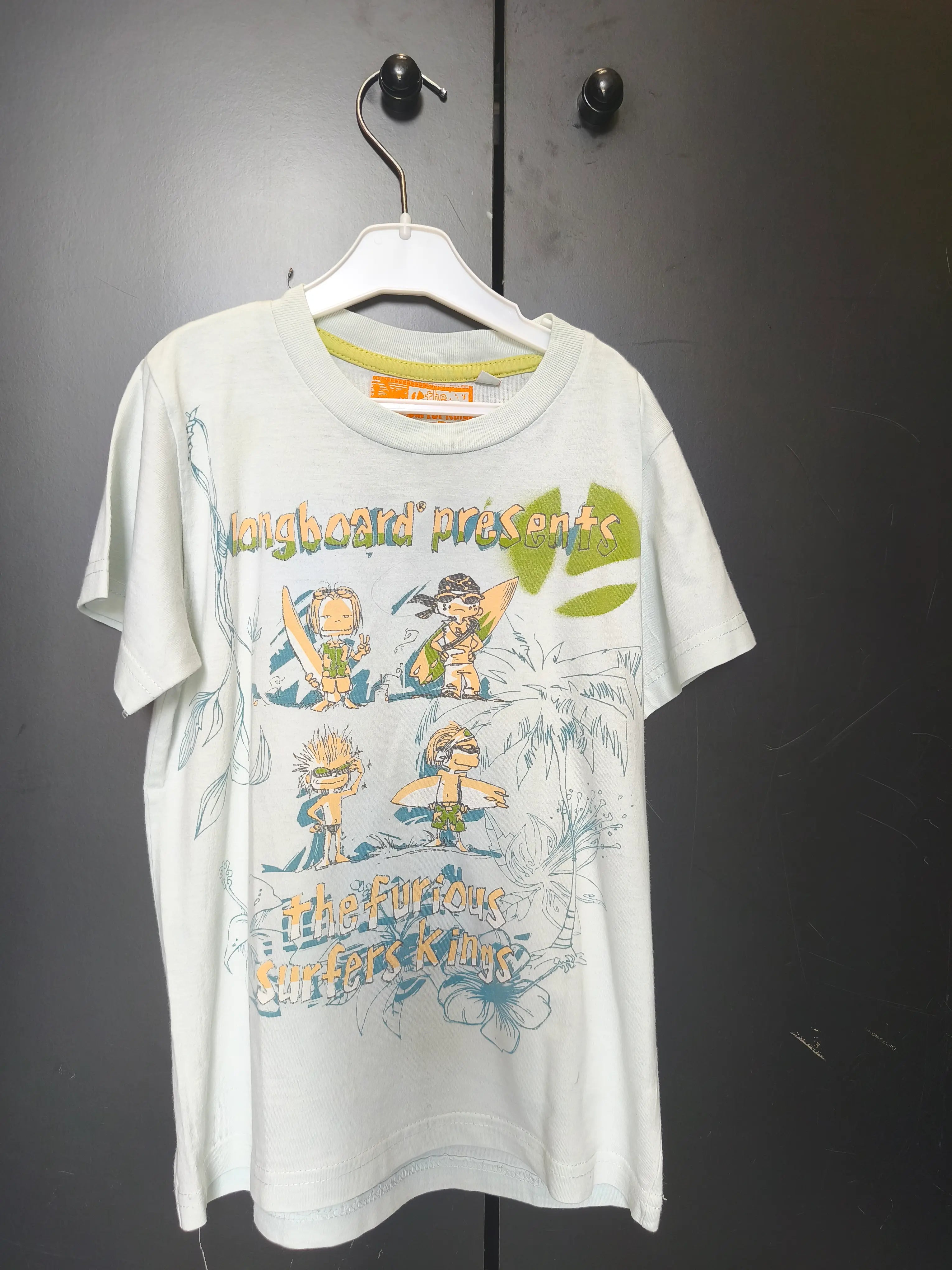 T-shirt garçon Surfer King 5 ans - Vert avec motif surfeur