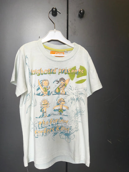 T-shirt Surfer King 5 ans - Vert avec motif surfeur ref 06