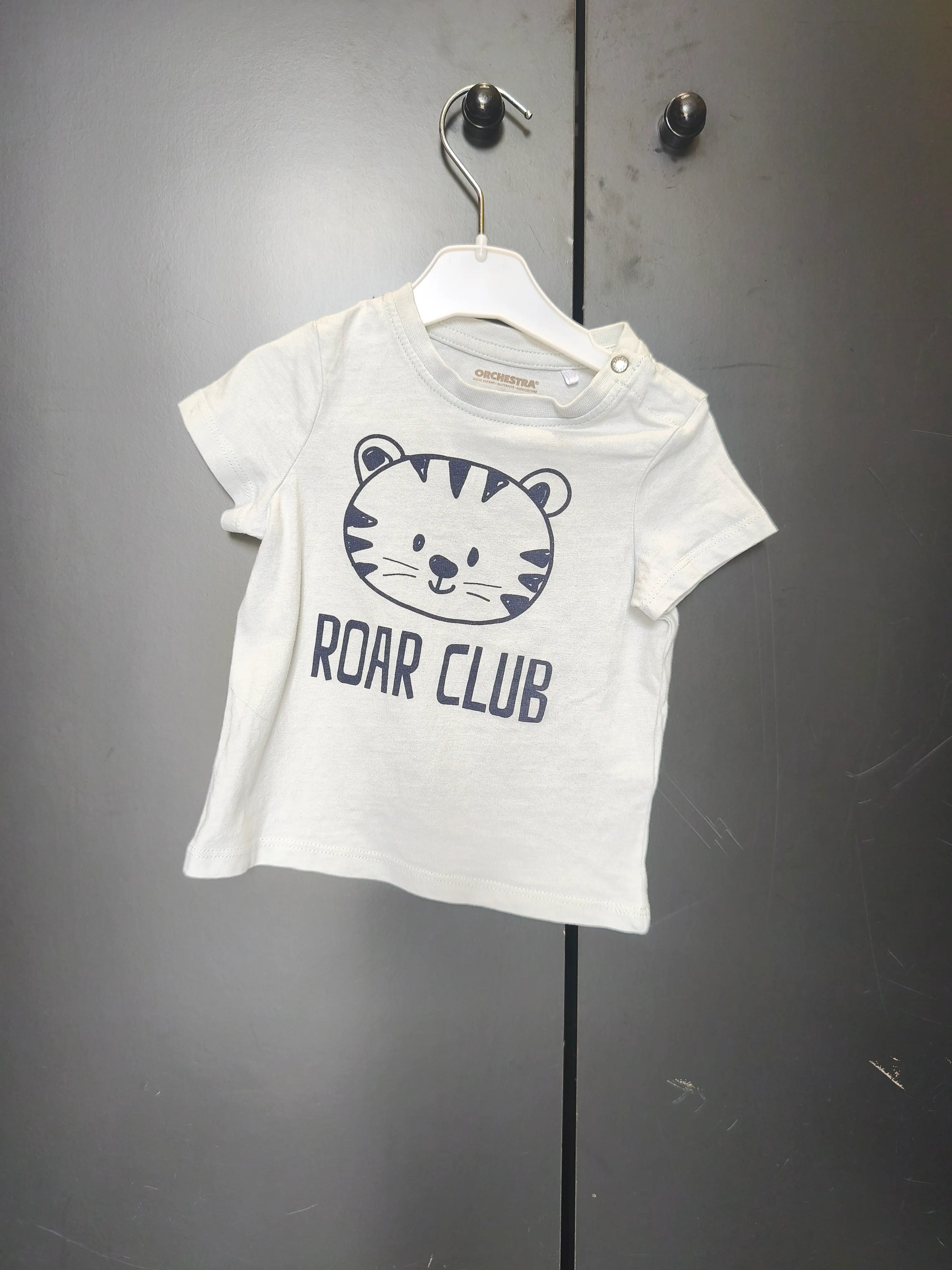 T-shirt Orchestra 9 mois - Vert pastel "Roar Club" avec motif animal