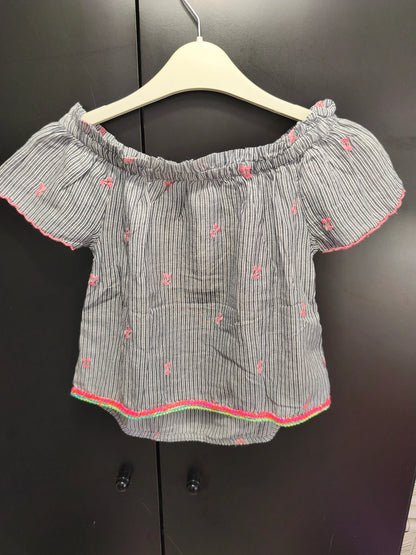 T-shirt Rayé Gris et Blanc – 6 Ans ref 538