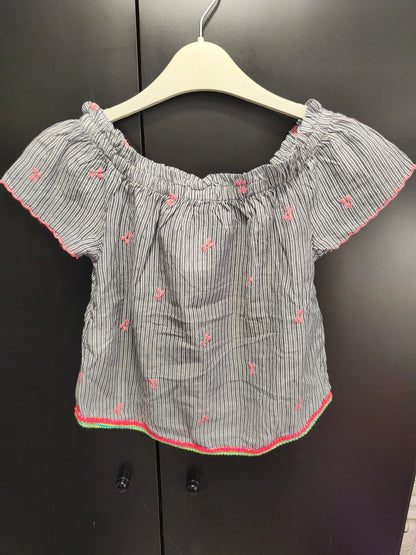 T-shirt Rayé Gris et Blanc – 6 Ans ref 538