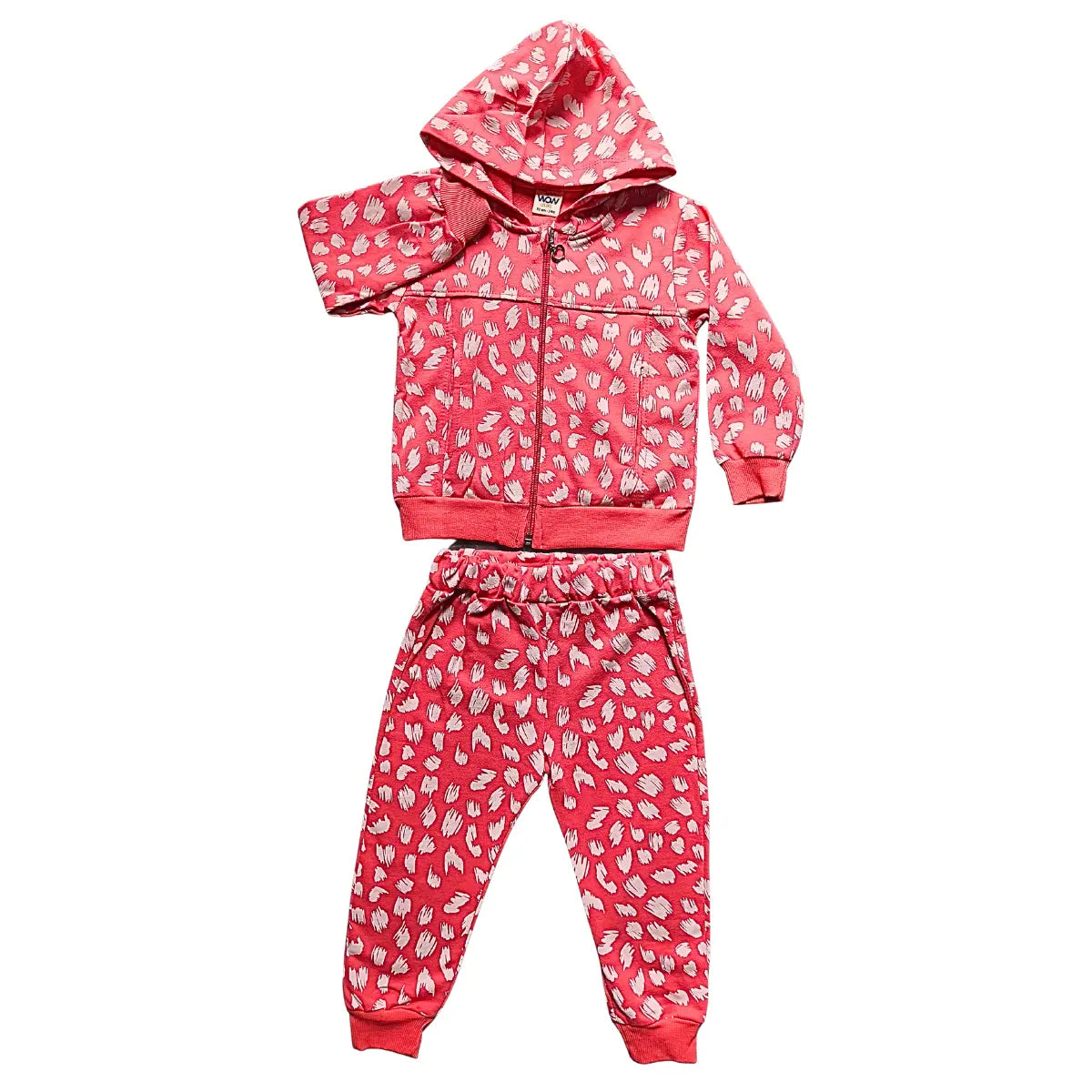 Veste à capuche rouge à pois & pantalon assorti