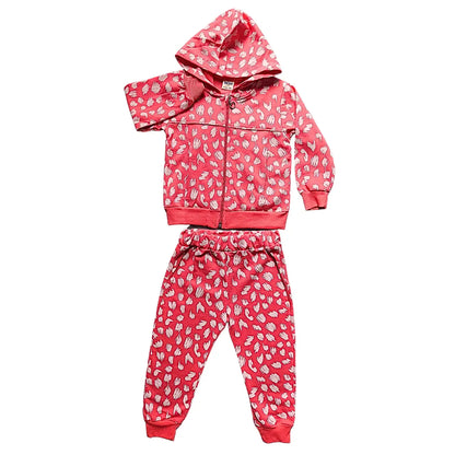 Veste à capuche rouge à pois & pantalon assorti ref 416194