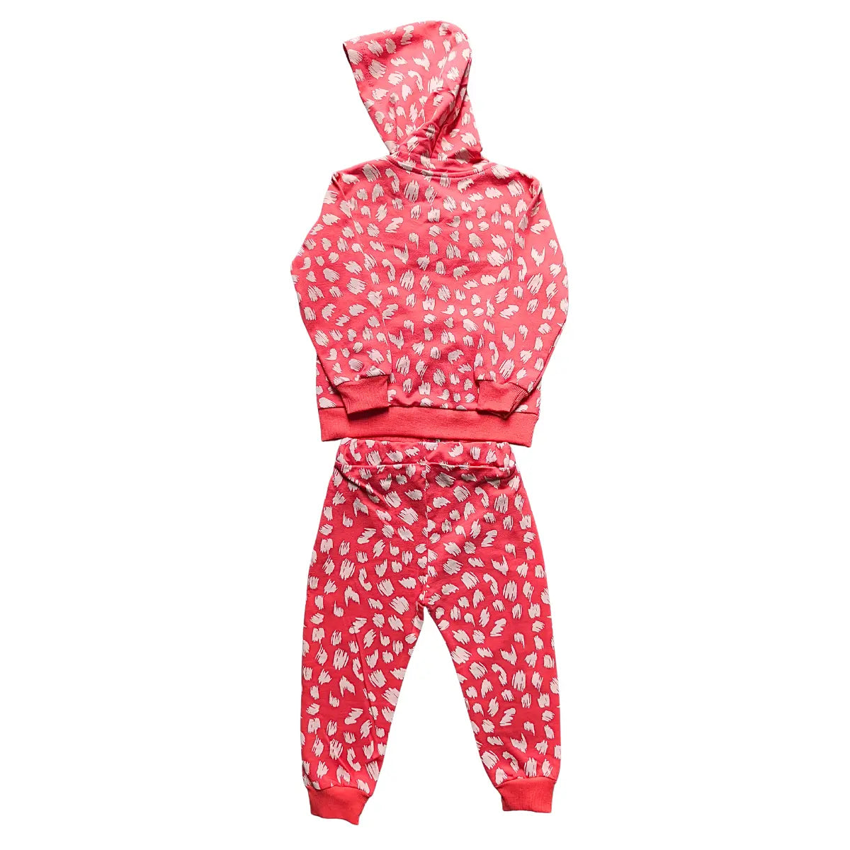 Veste à capuche rouge à pois & pantalon assorti
