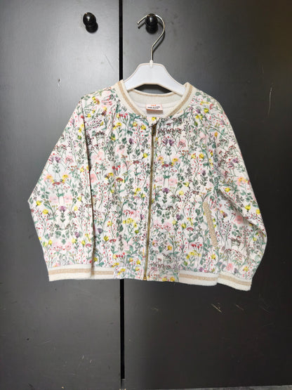 Veste mi-saison Tape à l’Œil 2 ans – blanche imprimé floral 🌸🤍 ref 141