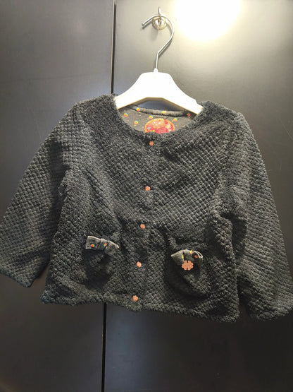 Veste noire doublure fleurie – Sergent Major 18 mois ref 357