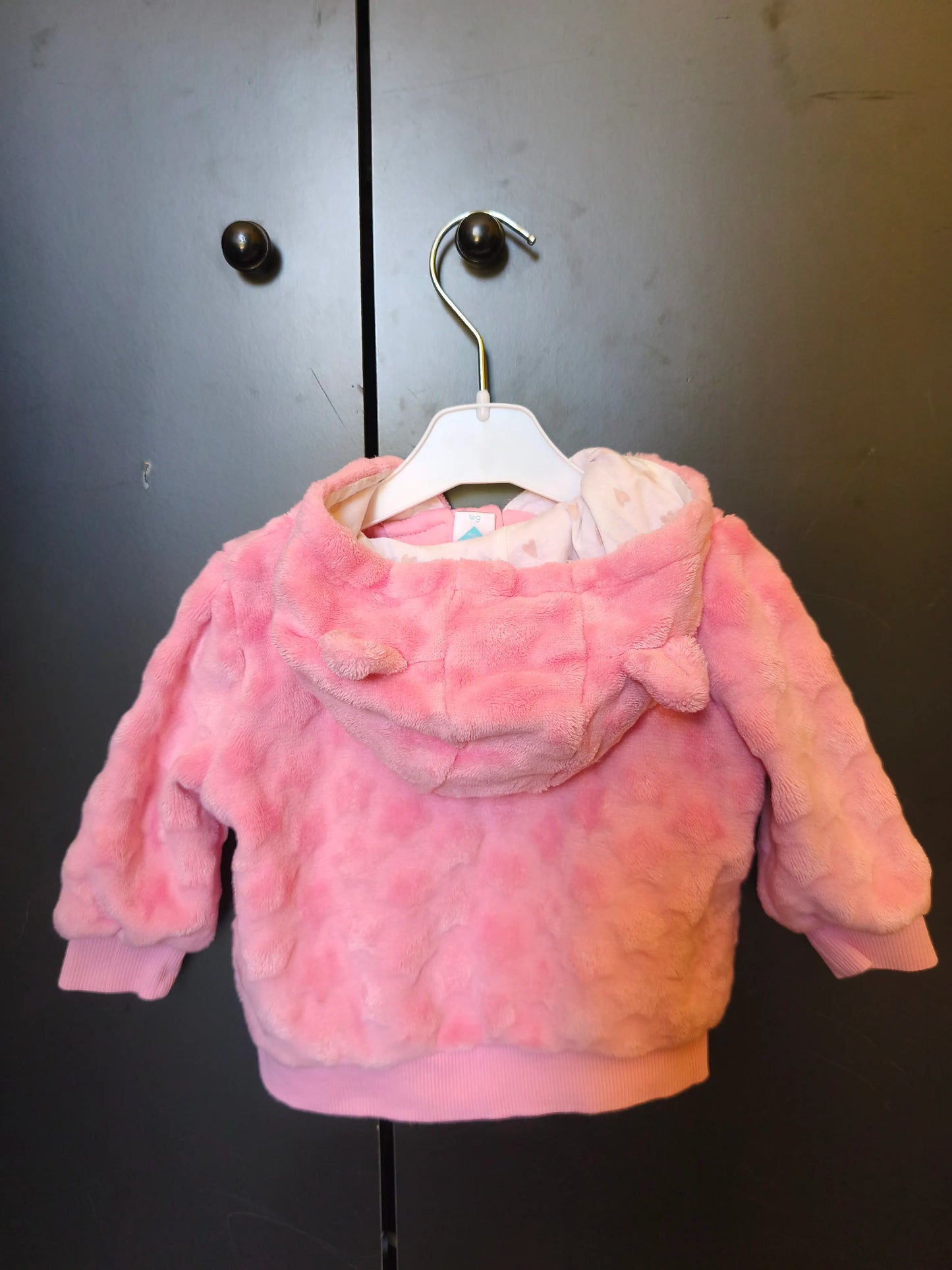 Veste Rose Molletonnée avec Capuche à Oreilles – Tex – 6 Mois ref 219
